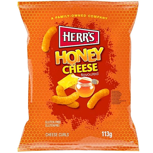 4 X Herr's Honey Cheese Flavored Curls 113g USA Mais Flips mit Käse und Honiggeschmack