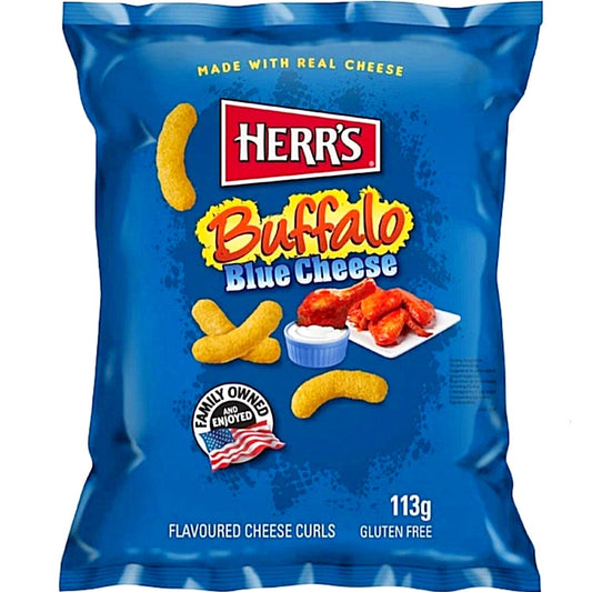 4 x Herr's Buffalo Blue Cheese 113g USA Chips Flips mit Hühnchen/Blaukäsegeschmack
