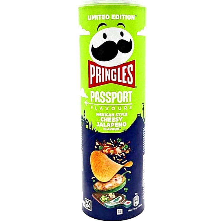 Pringles Passport Mexican Style Cheesy Jalapeno Flavour 165g Vegan Limited.