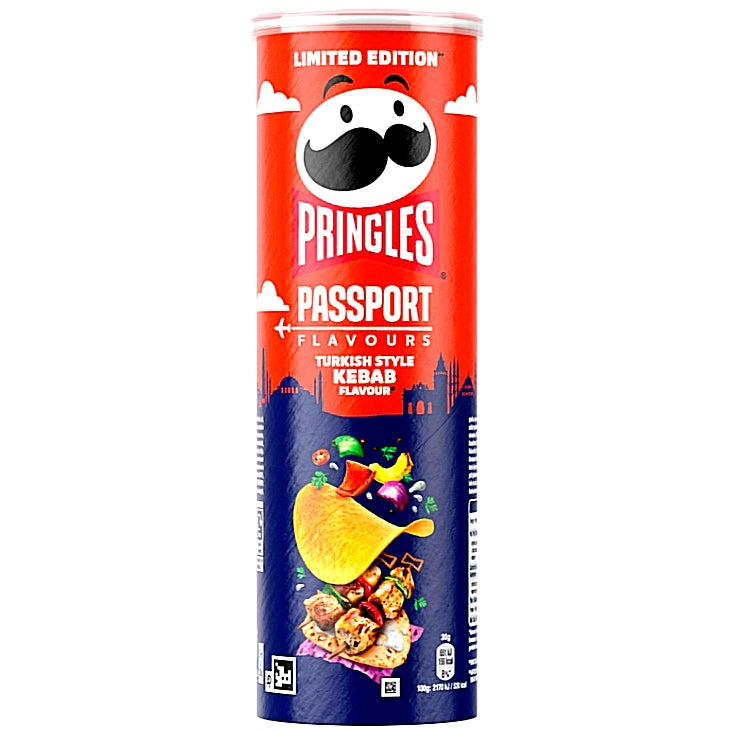 4 X Pringles Passport Turkish Style Kebab Flavour 165g Vegan Limited.