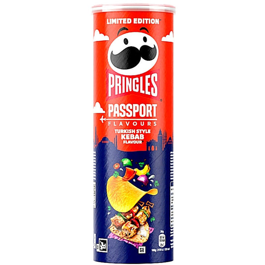 4 X Pringles Passport Turkish Style Kebab Flavour 165g Vegan Limited.