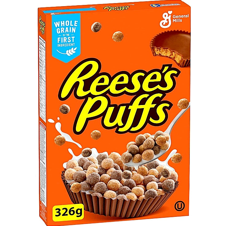Reeses Puffs Cereals 326 g Erdnuss und Schokolade Müsli.