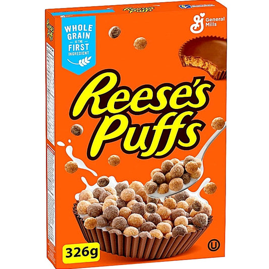 Reeses Puffs Cereals 326 g Erdnuss und Schokolade Müsli.