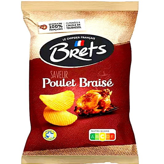 4 x Brets Gegrilltes Hähnchen 125g Chips Fabrique en France.