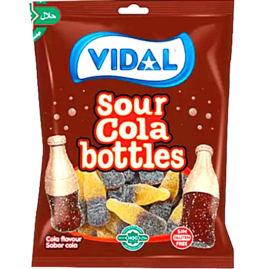 6 X Vidal Saure Fruchtgummi Riesen Cola Flaschen 90g