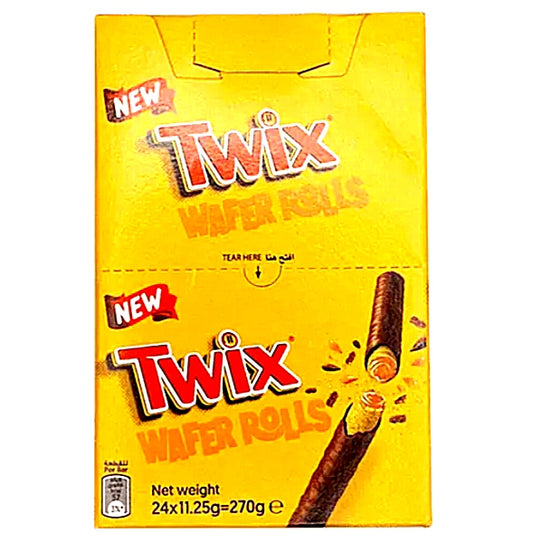 12 X Twix Wafer Roll 11,25g Knusprige Waffel mit Karamell und Schokolade