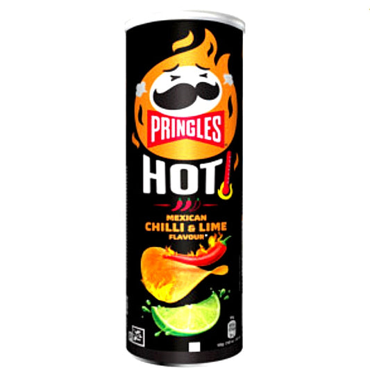4 X Pringles Hot Mexican Chilli & Lime 160 gr Scharfe mit Limetten