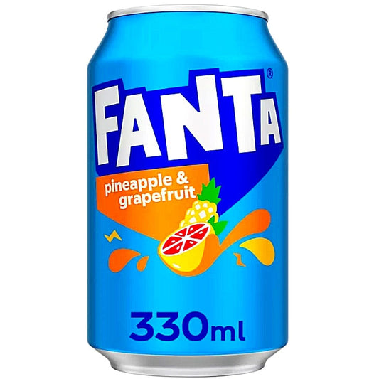 12 X Fanta Pineapple & Grapefruit UK Import 330 ml Dose Ananas und Pampelmuse.