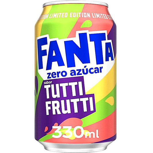12 X Fanta Tutti Frutti Zero Zucker 330 ml Dose Import.
