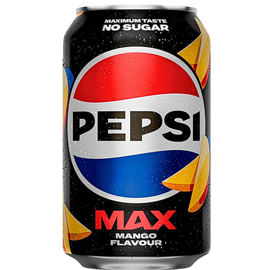 12 X Pepsi Zero Zucker Mango 330ml Dosen.