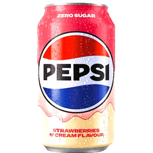 12 x Pepsi Strawberries and Cream 330 ml Dosen UK.