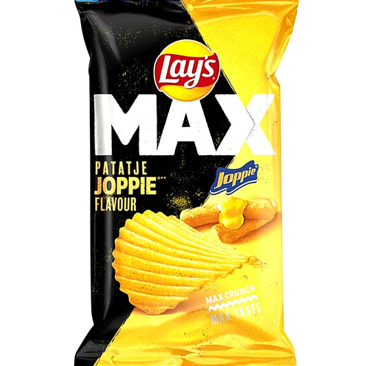 4 X Lays MAX Patatje Joppie Riffelchips 185g